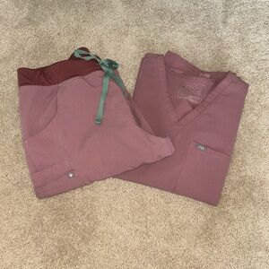 Figs Mineral Mauve Scrub Set L&L/T